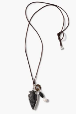 Arrowhead Charm Necklace Black