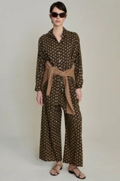 Astrid Block Print Set Brown