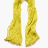 Beaded Silk Scarf Yellow