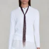 Beaded Skinny Scarf Sapphire