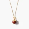 Bell Pendant Necklace Red Jasper