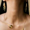 Calla Lily Collar Necklace Gold Mix