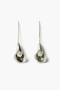 Calla Lily Drop Earrings Silver