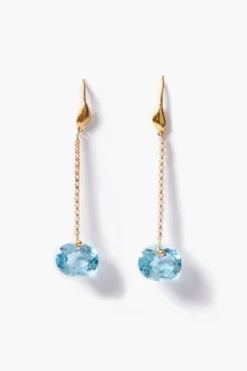 Camille Drop Earrings Blue Topaz