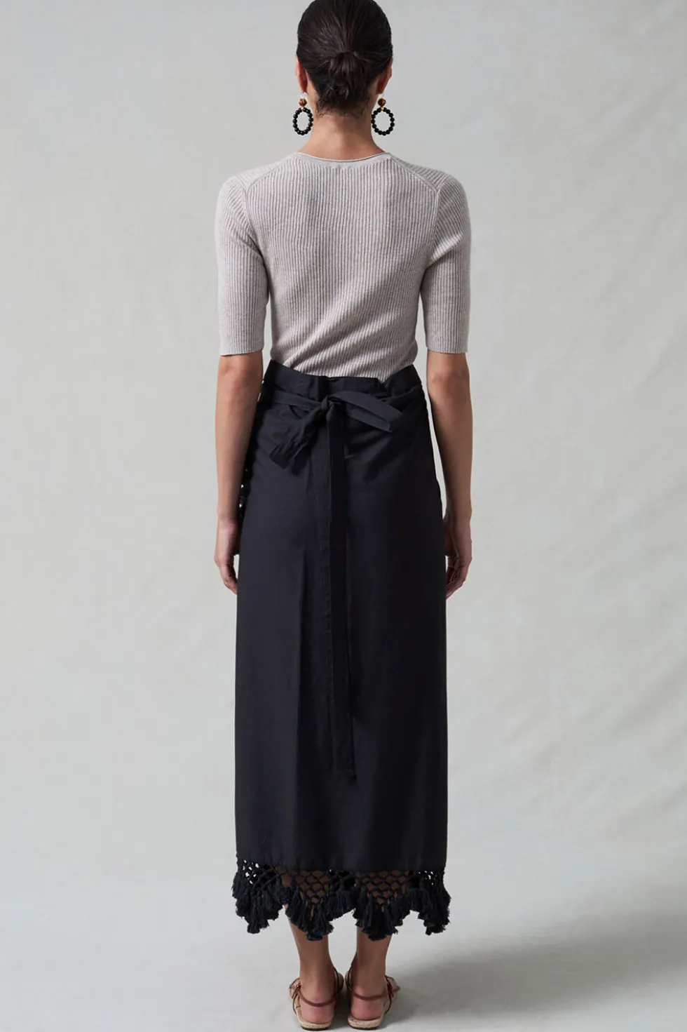 Capri Crocheted Wrap Skirt Caviar