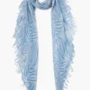 Cashmere and Silk Scarf Baby Blue Zebra