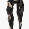 Cashmere and Silk Scarf Black Polka Dot