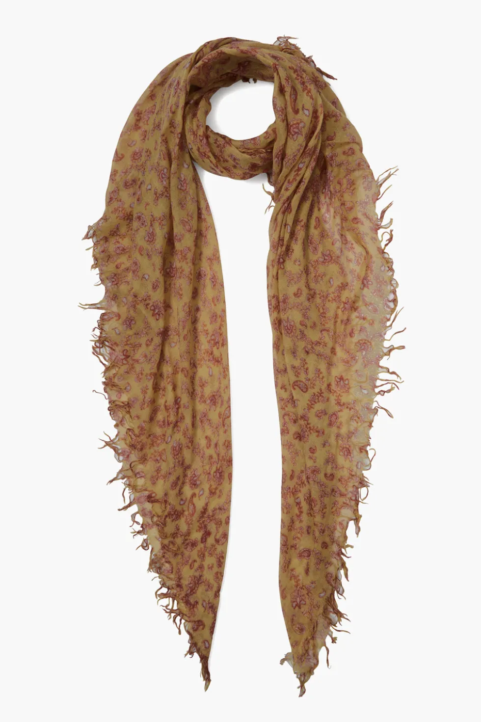 Cashmere and Silk Scarf Chai Tea Paisley