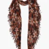 Cashmere and Silk Scarf Dark Sapphire Meadow Floral