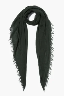 Cashmere and Silk Scarf Kombu Green