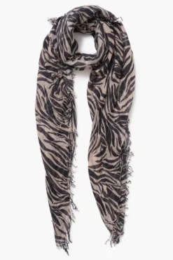 Cashmere and Silk Scarf Mahogany Zebra