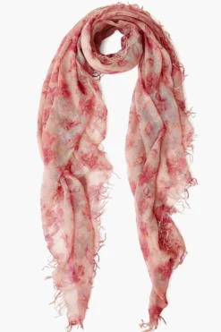 Cashmere and Silk Scarf Mauve French Floral