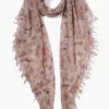 Cashmere and Silk Scarf Mauve Chalk Floral