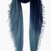 Cashmere and Silk Scarf Pageant Blue Dip Dyed