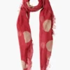 Cashmere and Silk Scarf Red Polka Dot
