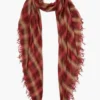 Cashmere and Silk Scarf Savvy Red Sapphire Plaid