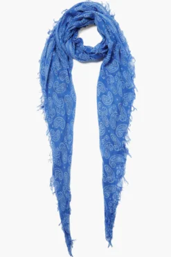 Cashmere and Silk Scarf Wedgewood Dotted Paisley