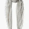 Cashmere and Silk Scarf White Leopard