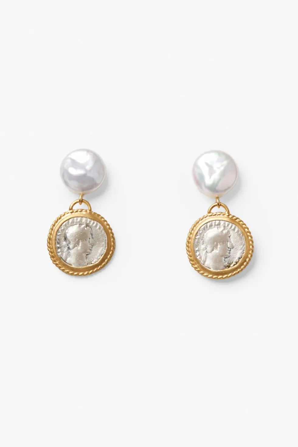 Catriona Drop Earrings White Pearl