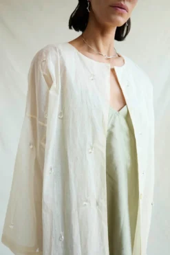 Chandelier Paper Trench Eggshell