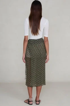 Chiffon Wrap Skirt Espresso