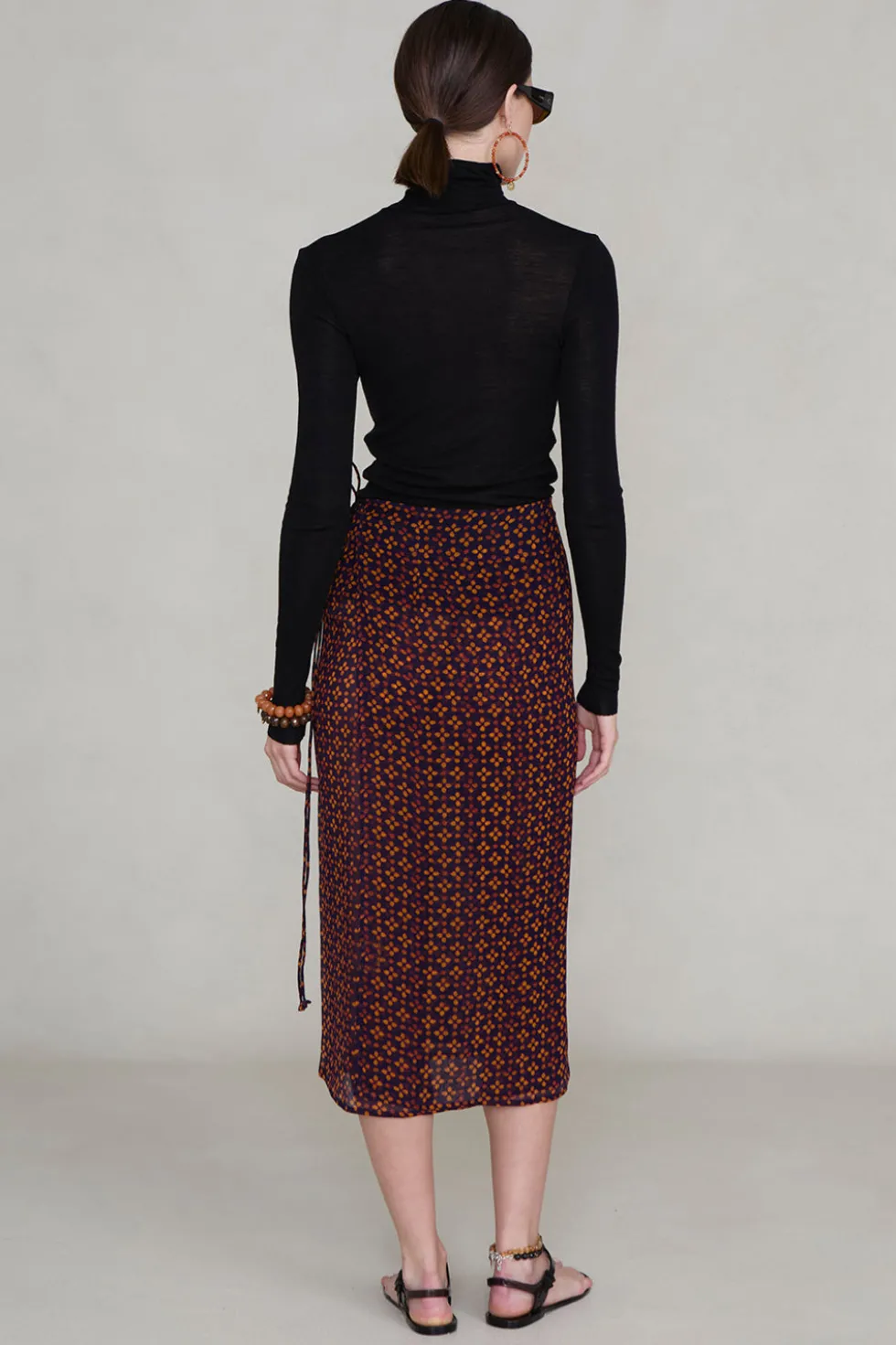 Chiffon Wrap Skirt Plum