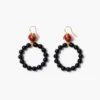 Coral Crown Hoop Earrings Onyx