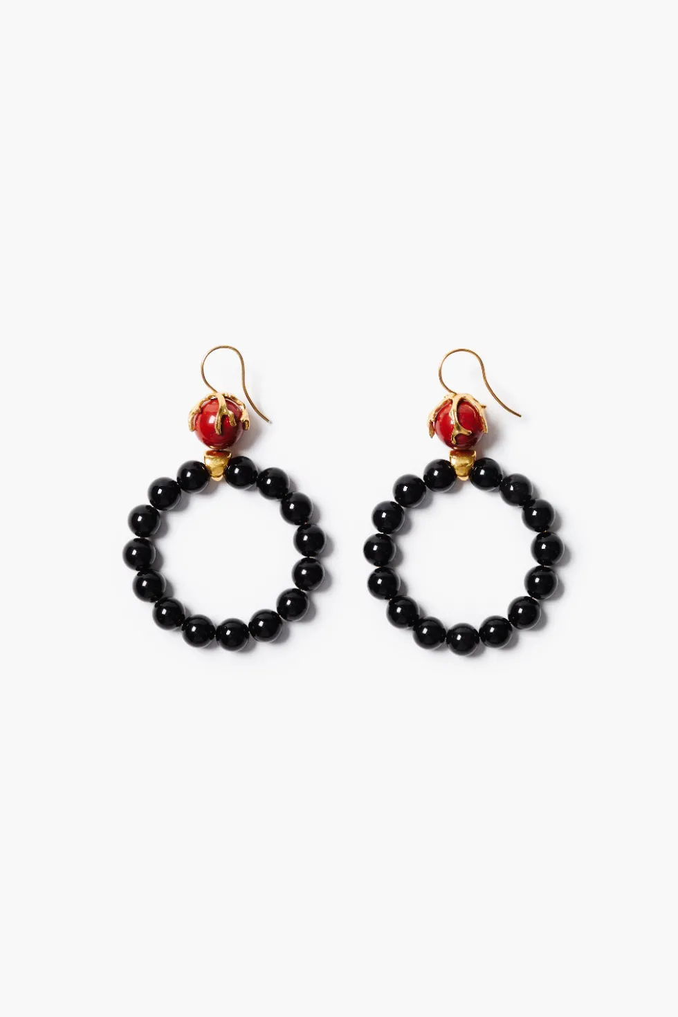 Coral Crown Hoop Earrings Onyx