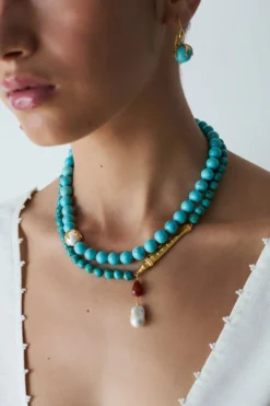 Coral Crown Necklace Turquoise