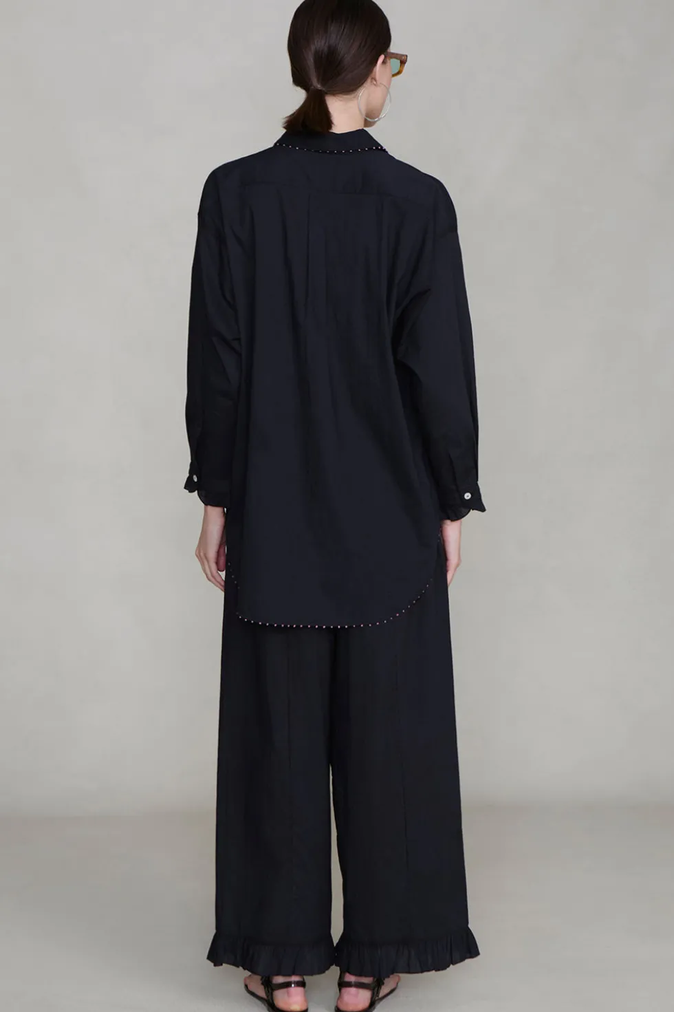 Cotton Ruffle Set Black