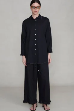 Cotton Ruffle Set Black
