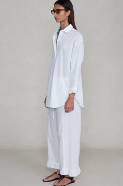 Cotton Ruffle Set White