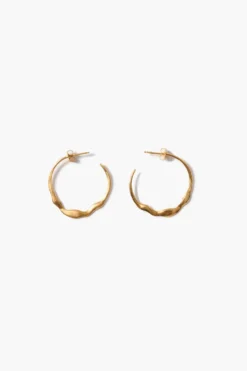Crescent Hoop Earrings Gold