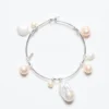 Crown Pearl Bangle Silver