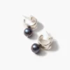 Cuff Hoop Earrings Peacock Pearl