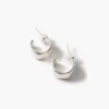 Cuff Hoop Earrings Silver