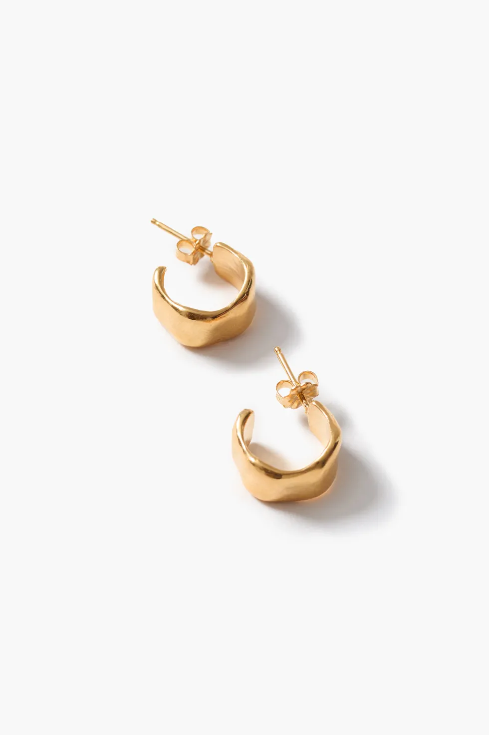 Cuff Hoop Earrings Yellow Gold
