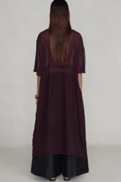 Cutout Sequin Chiffon Tunic Sapphire