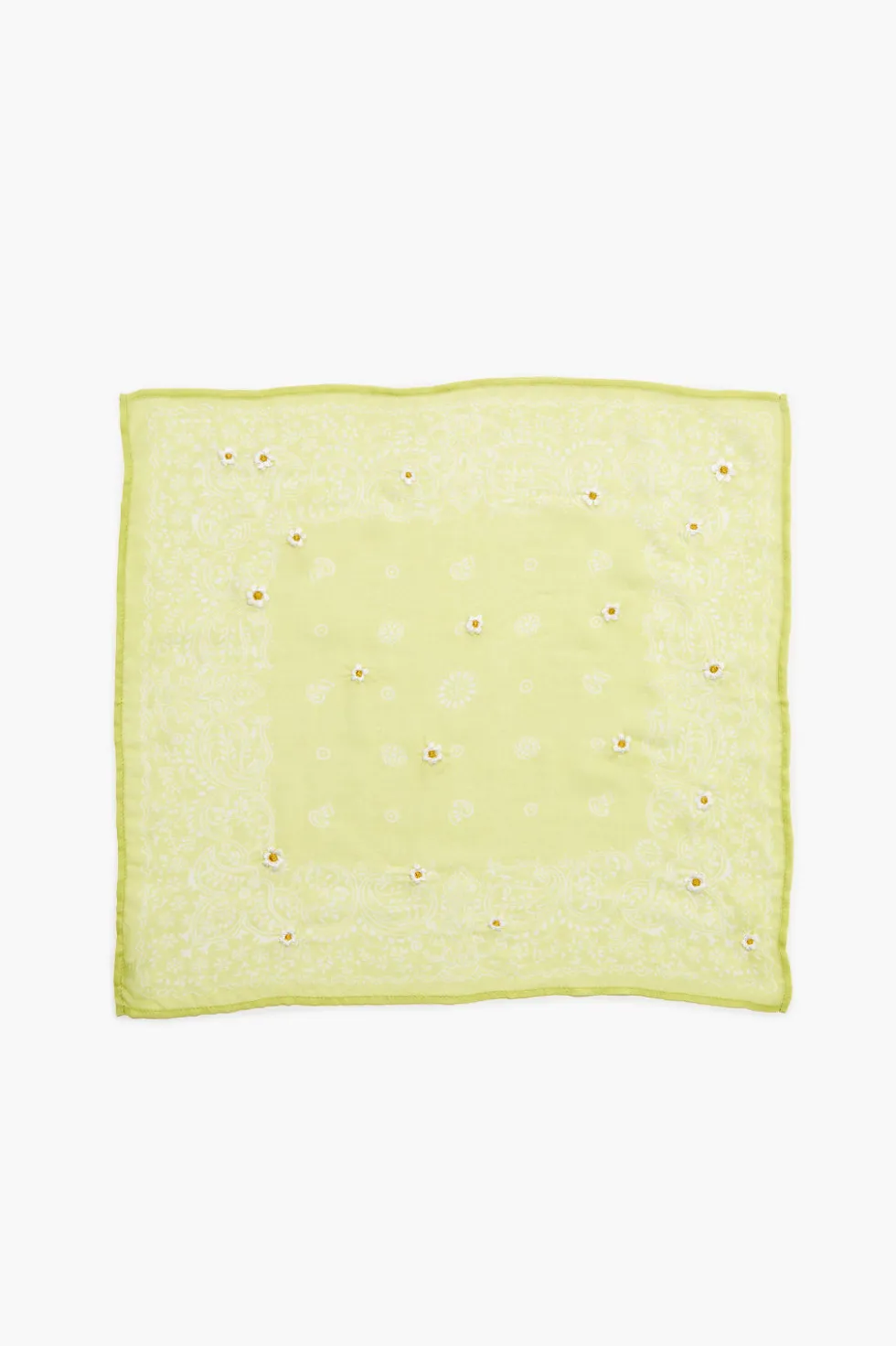 Daisy Embroidered Bandana Acacia