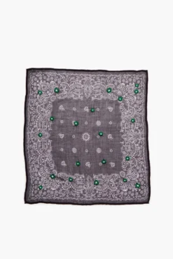 Daisy Embroidered Bandana Black