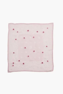 Daisy Embroidered Bandana Pink