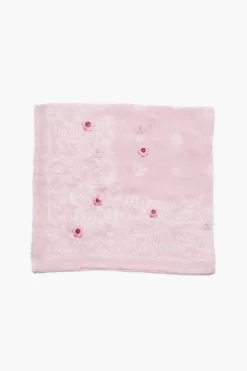 Daisy Embroidered Bandana Pink