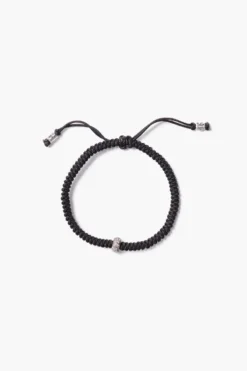 Diamond Pull-Tie Bracelet Black