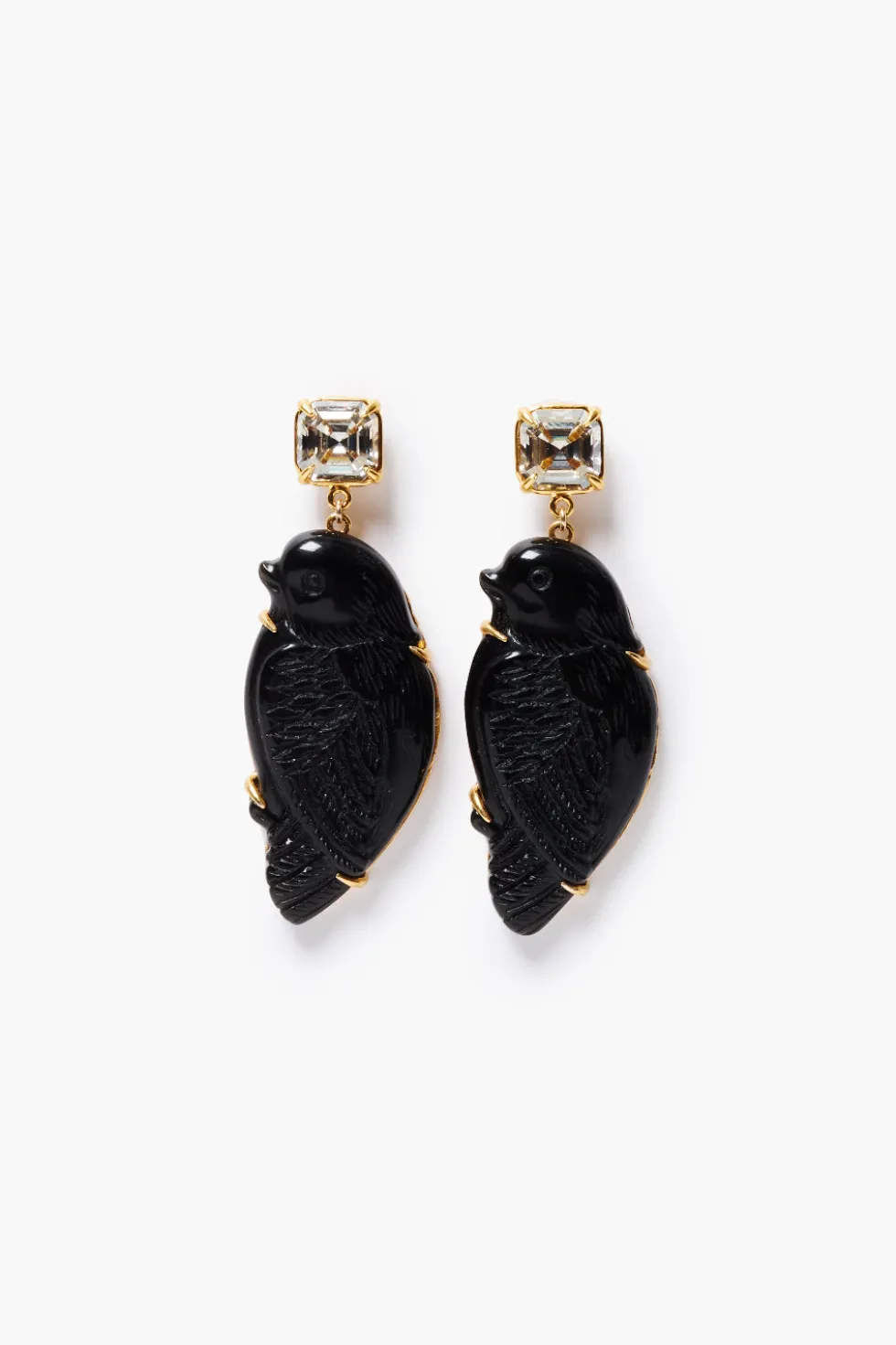 Dove Earrings Black Obsidian