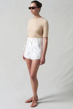 Dupioni Shorts White