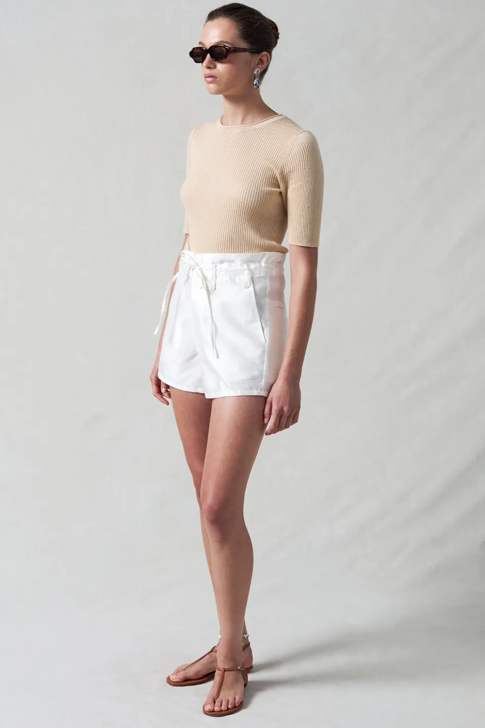 Dupioni Shorts White