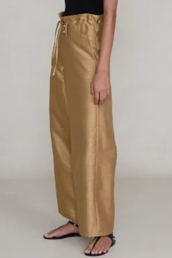 Dupioni Straight Leg Pant Camel