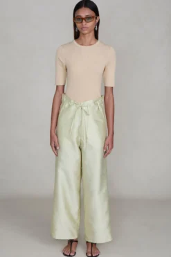 Dupioni Straight Leg Pant Translucent Green