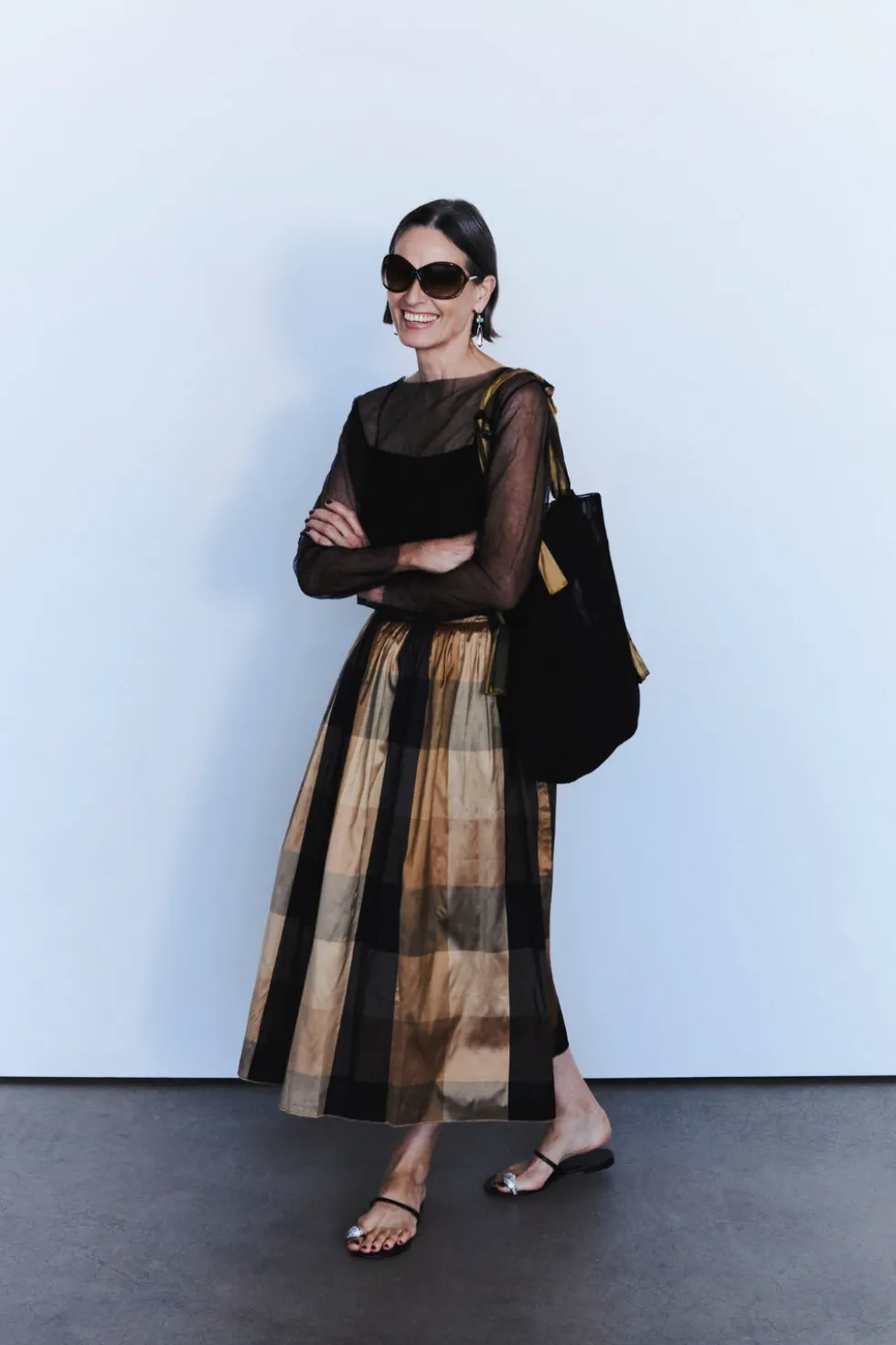 Elsa Silk Ballet Skirt Gold Check