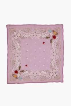 Embroidered Floral Bandana Pastel Lavender